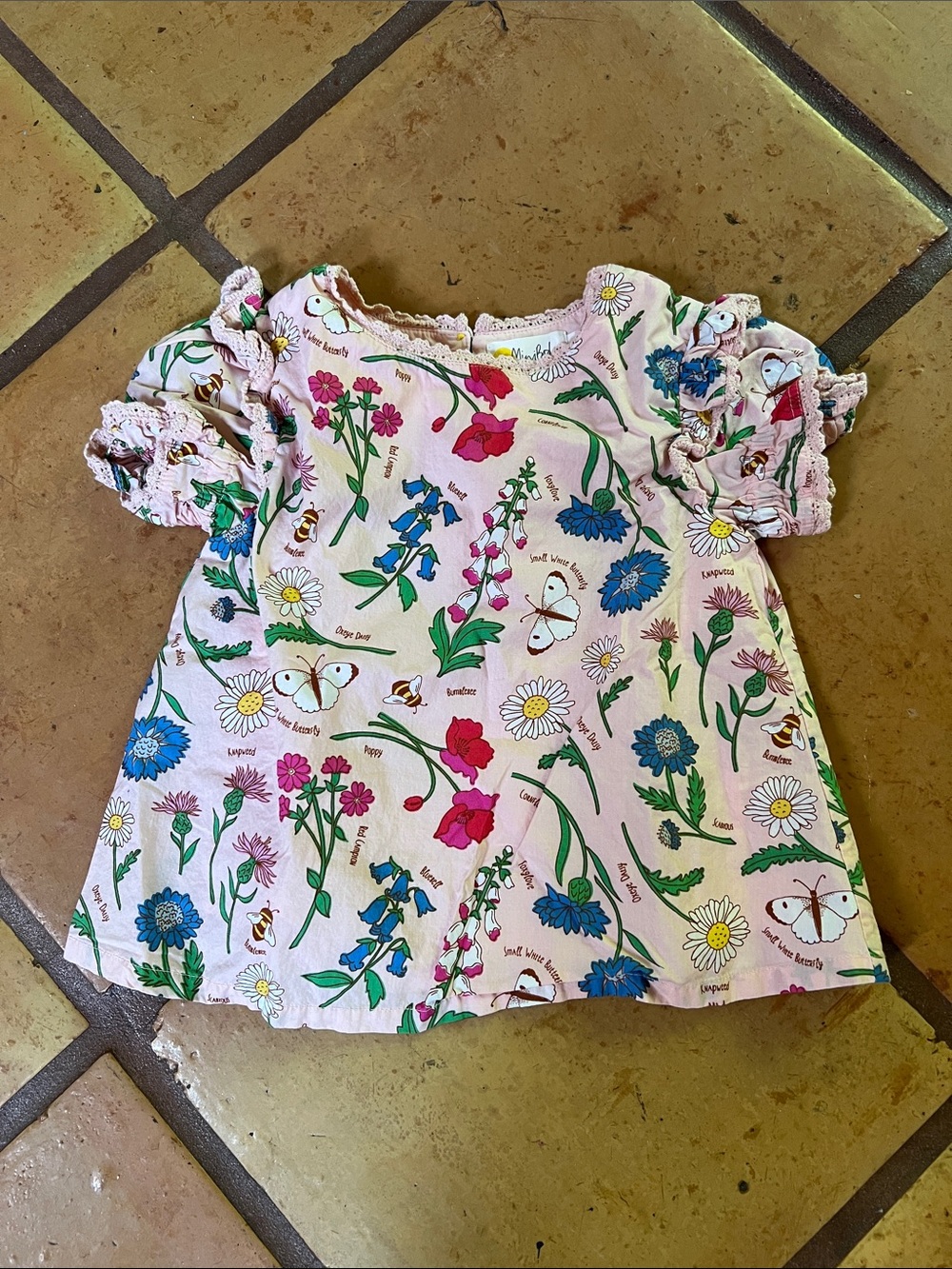 Mini Boden floral butterfly bee blouse 4-5y